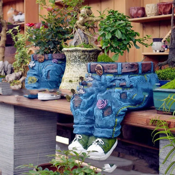 Garden Art Jeans Garden Decoration Flower Pot SAND'S CART