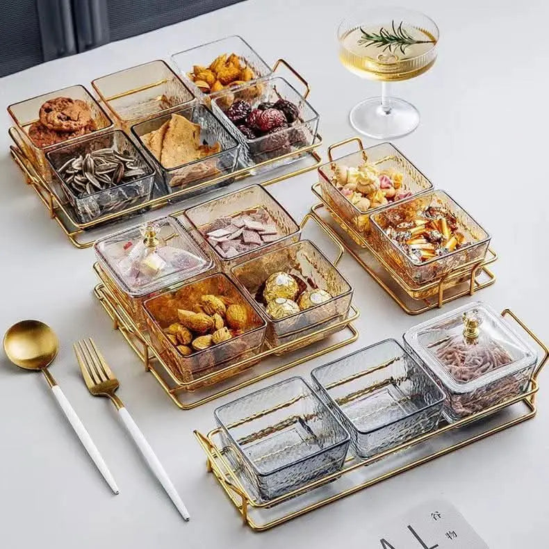 Acrylic Dry Fruit & Snack Jar Set with Serving Tray SAND's CART Acrylic Dry Fruit & Snack Jar Set with Serving Tray