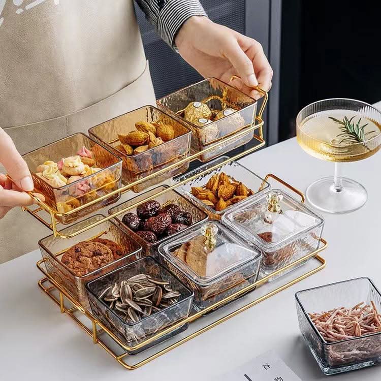 Acrylic Dry Fruit & Snack Jar Set with Serving Tray SAND's CART Acrylic Dry Fruit & Snack Jar Set with Serving Tray