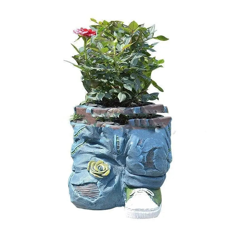 Garden Art Jeans Garden Decoration Flower Pot SAND'S CART